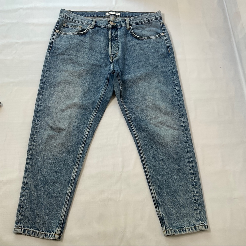 Zara Button Fly Crop Jeans Size 36 - Picture 6 of 16